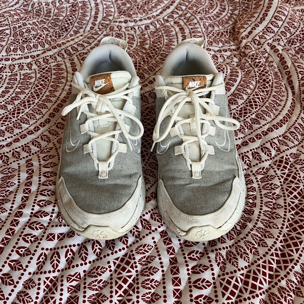 Nike Women’s Crater Remixa Gray and White Casual Sneakers